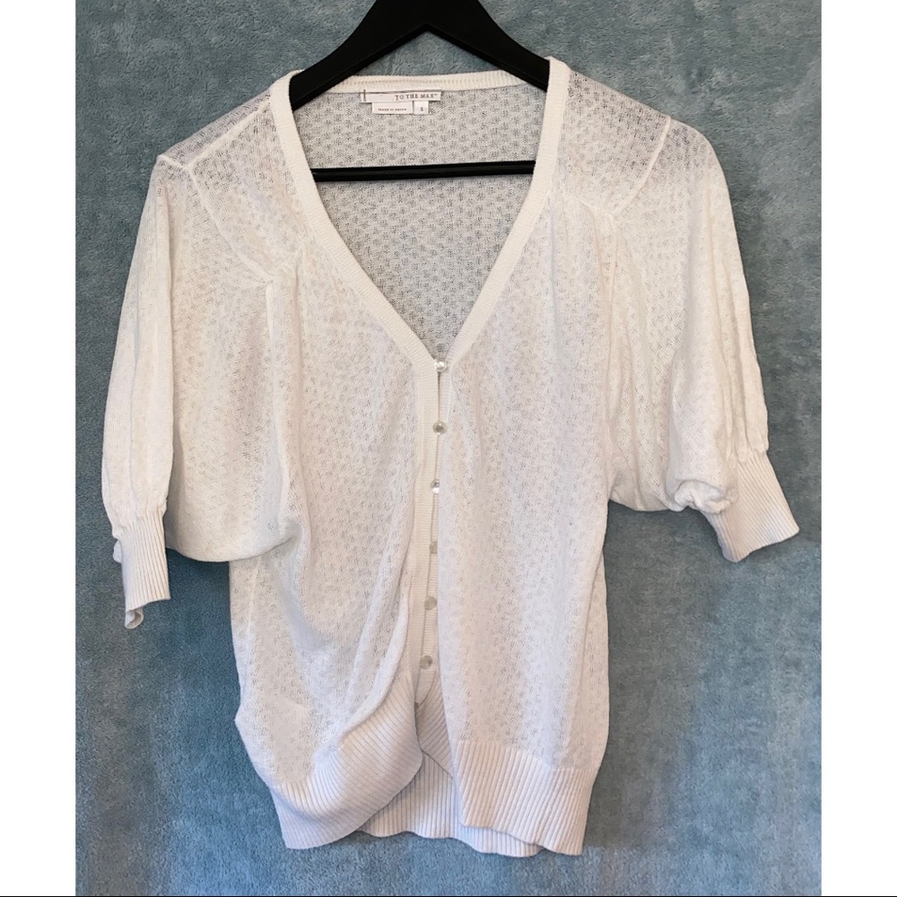 2 for $25 | To The Max | Cream V-Neck Elbow Length Cardigan Sweater | Size Small